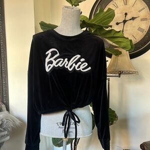 Barbie black velour sweatshirt embroidered size 2X